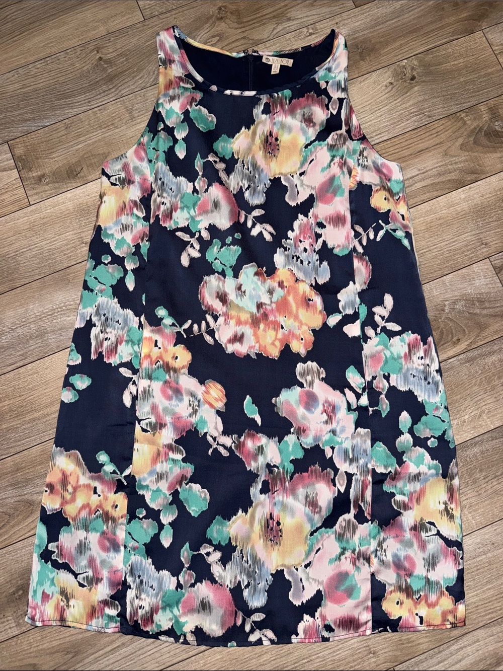 Lila Rose Navy Floral Shift Dress with Multicolor Blooms